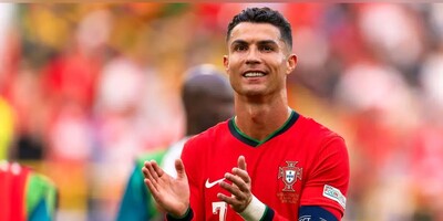 تلاش عجیب یک جیمی‌جامپ برای رسیدن به CR7 در پایان بازی شب گذشته پرتغال و گرجستان +فیلم